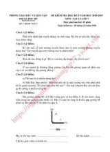 Đề kiểm tra học kỳ I môn Vật lý Lớp 7 - Năm học 2018-2019 - Phòng giáo giục thị xã Phú Mỹ (Có đáp án)